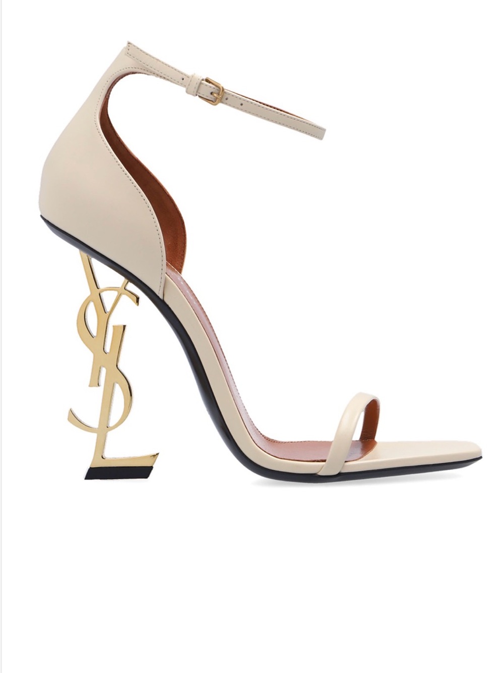 Saint Laurent Cream Opyum Ankle-Strap Sandal